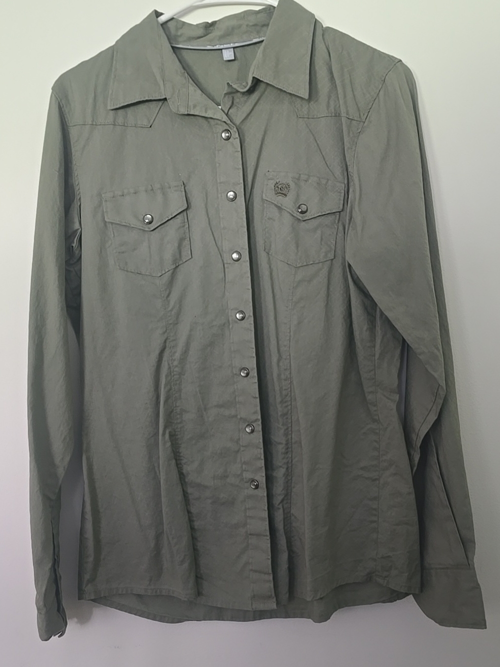 Cinch Womens Button-Down Shirt in Olive